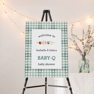 Rustic Barbecue Baby Shower Welcome Sign