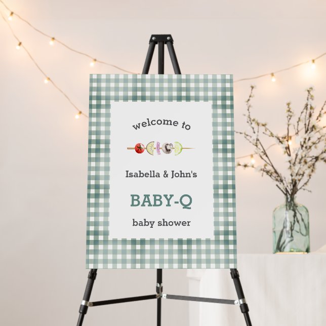 Rustic Barbecue Baby Shower Welcome Sign (In Situ (Stand))