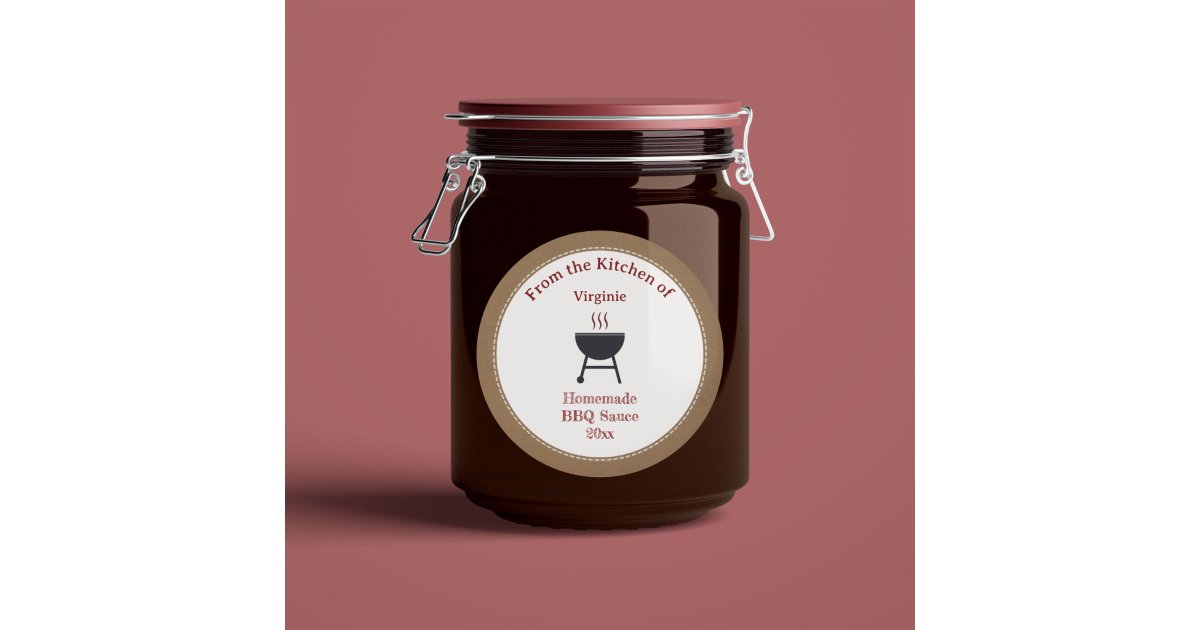 Rustic Barbecue Sauce BBQ Label Sticker | Zazzle