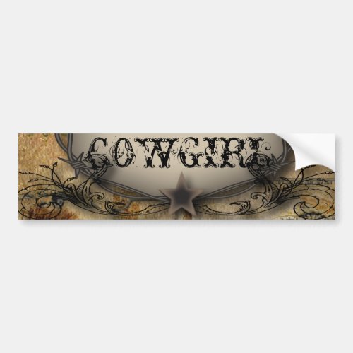 rustic barbed wire western country cowboy wedding bumper sticker