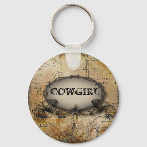 rustic barbed wire western country cowboy wedding keychain