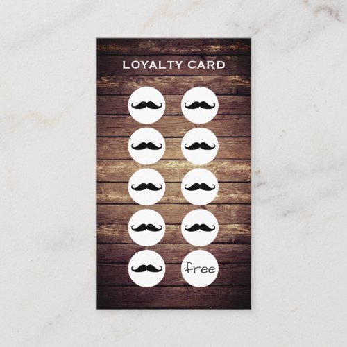 Rustic Barber Shop Loyalty Punch Card