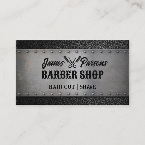 Rustic Barbershop Hair Stylist Barber Shop Business Card