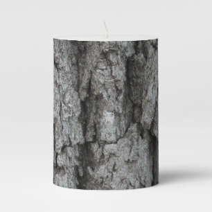 Rustic Bark Candle 3" x 4" Custom Designed