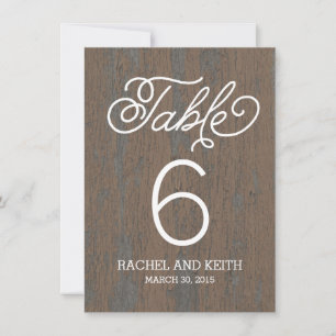 Rustic Bark Table Number Card