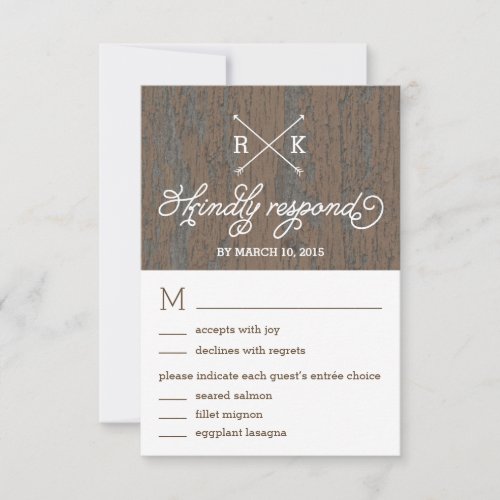 Rustic Bark Wedding Response / RSVP Cards