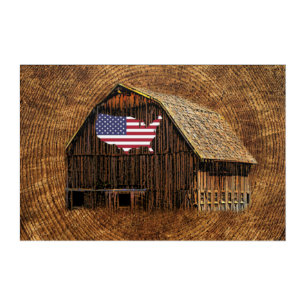Rustic Barn American Flag Acrylic Print