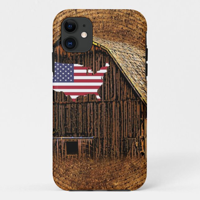 Rustic Barn American Flag Case-Mate iPhone Case (Back)
