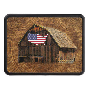 Rustic Barn American Flag Hitch Cover