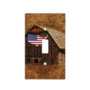 Rustic Barn American Flag Light Switch Cover