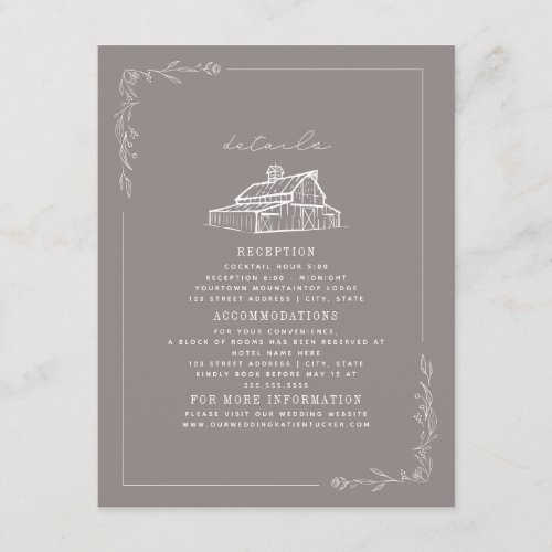 Rustic Barn Amethyst Gray Fall Wedding Details
