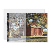 Rustic Barn and Trees Country Wedding Invitation