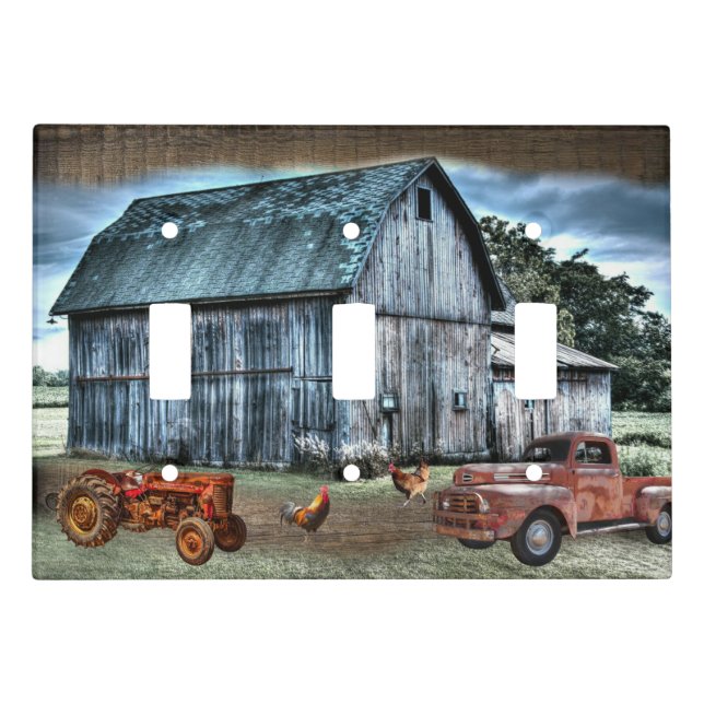 Rustic Barn Antique tractor Antique Truck Light Switch Cover (Front)