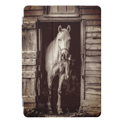 Rustic Barn  Beautiful Horses Brown iPad Pro Cover