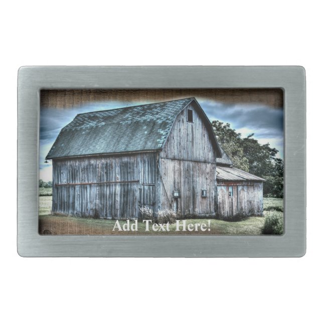Rustic Barn Belt Buckle (Front)
