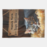 Rustic Barn Cat Farmhouse Kitchen Towel