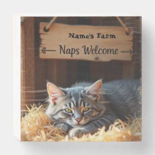 Rustic Barn Cat Farmhouse Wall Sign
