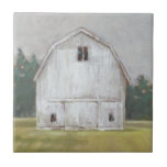 Rustic Barn Ceramic Tile<br><div class="desc">Rustic Barnyard I by Ethan Harper. White rustic barn in a field with trees.</div>