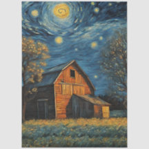 Rustic Barn Decoupage