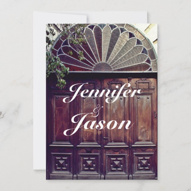 Rustic Barn Door Country Wedding Invitations (Front)