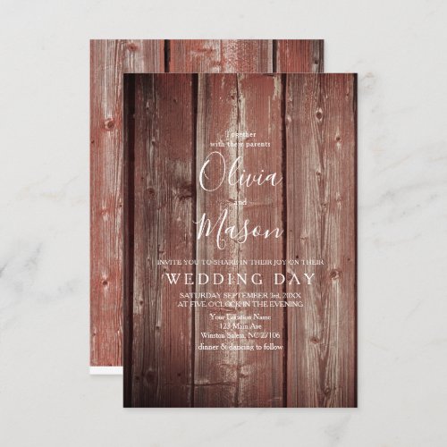 Rustic Barn Door textured Wedding Card