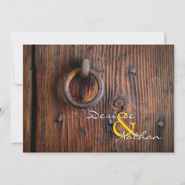 Rustic Barn Door Wedding Invitation (Front)
