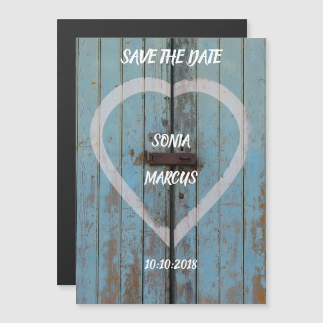 Rustic Barn door wedding Magnetic Invitation (Front/Back)