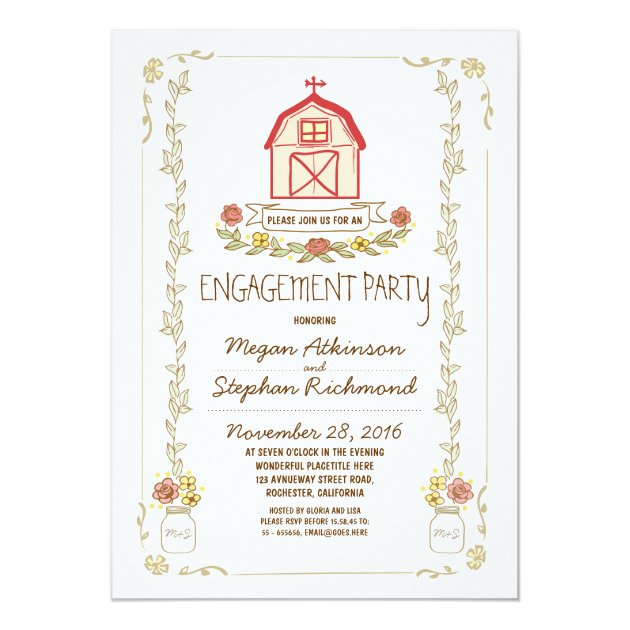 Rustic Barn Engagement Party Invitations