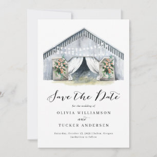 Rustic Barn Farmhouse Photo  Save the Date 