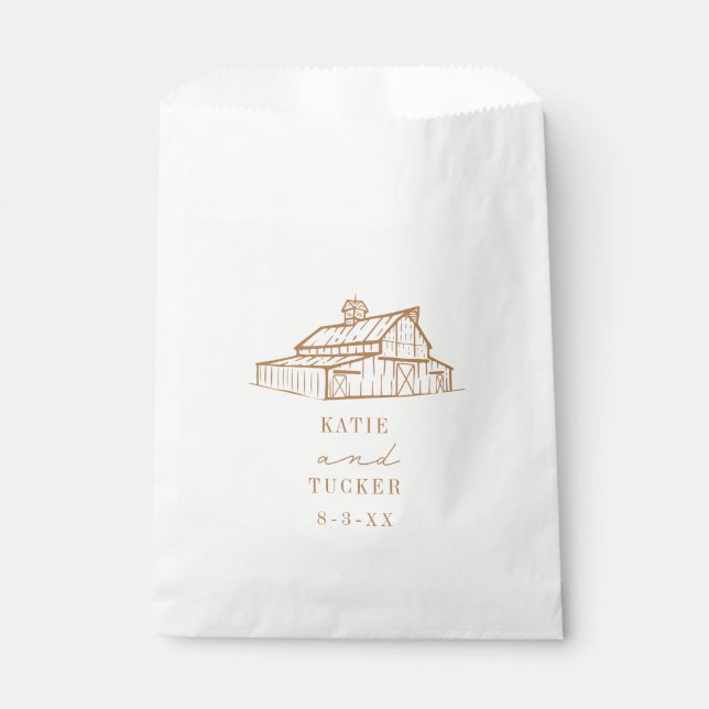 Rustic Barn Goldenrod Fall Wedding Favor Bag (Front)