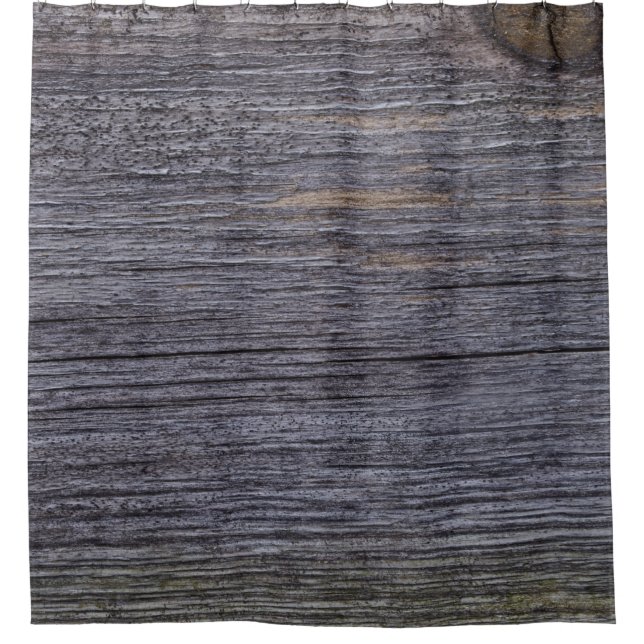 Rustic Barn Gray Farmhouse Wood Grain Shower Curtain (Front)