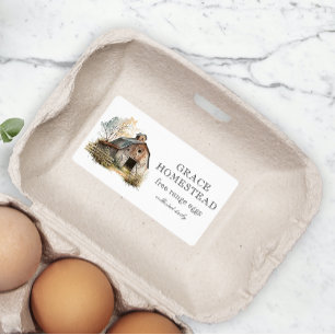 Rustic Barn Homestead Farm Egg Carton Label