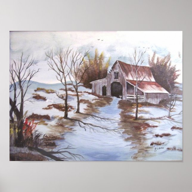 Rustic Barn Landscape Poster (Front)