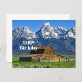 Rustic Barn Mountains Landscape Photo Birthday Postcard | Zazzle