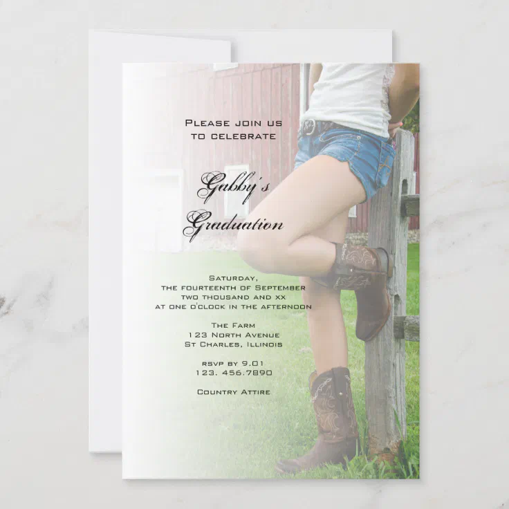 Rustic Barn Party Graduation Invitation Zazzle