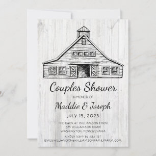 Rustic Barn Photo Couples Shower Invitation