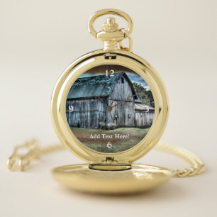 Rustic Barn Pocket Watch
