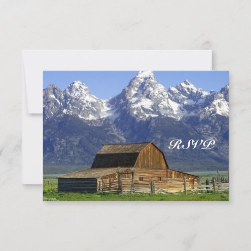 Rustic Barn Rocky Mountain Wedding RSVP Cards