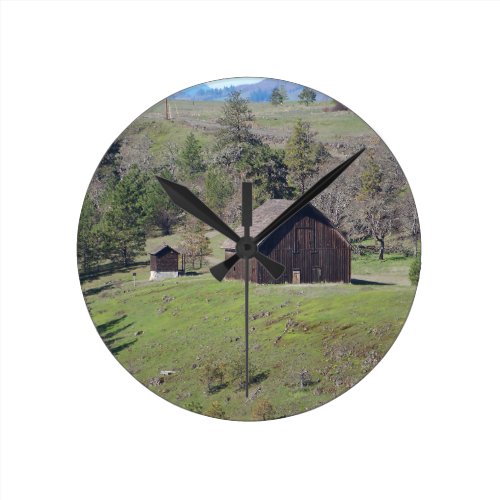 Rustic Barn Round Wall Clocks