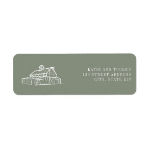 Rustic Barn Sage Green Farm Fall Wedding  Label