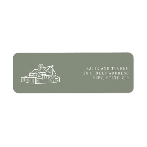 Rustic Barn Sage Green Farm Fall Wedding  Label