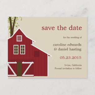 Rustic Barn Save The Date Card