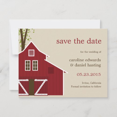 Rustic Barn Save The Date Card