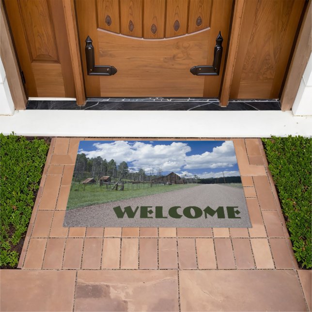 Rustic Barn Scenery Photograph Template Doormat (Outdoor)