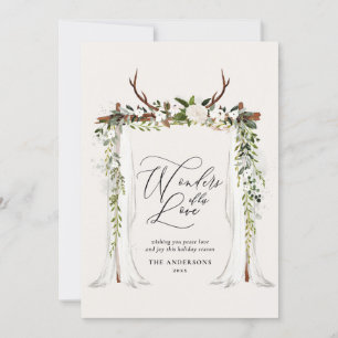 Rustic barn stag foliage holiday canopy christsmas save the date