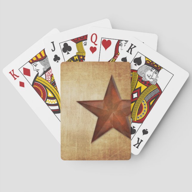 Rustic Barn Star Poker Cards (Back)
