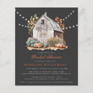 Rustic Barn String Lights Bridal Shower Invitation Flyer