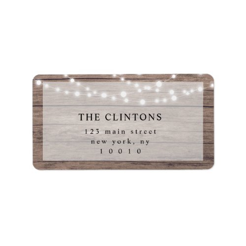 Rustic Barn String Lights Return Address Label