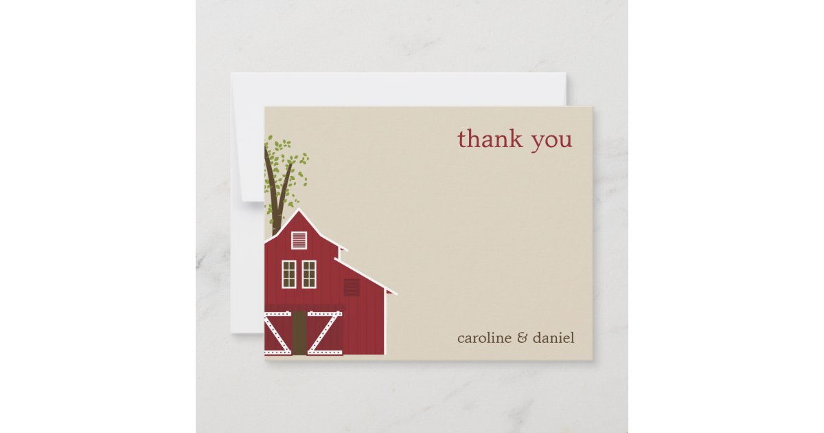 Rustic Barn Thank You Card | Zazzle