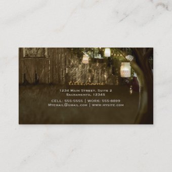 Rustic Barn & Tree String Lights Business Cards | Zazzle